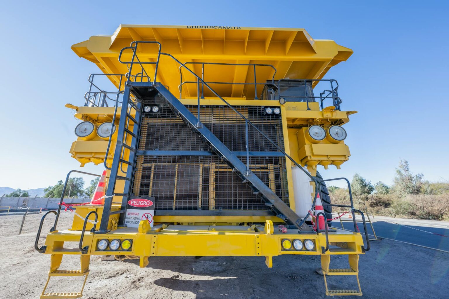 Industrial mining equipment at a mineral extraction site