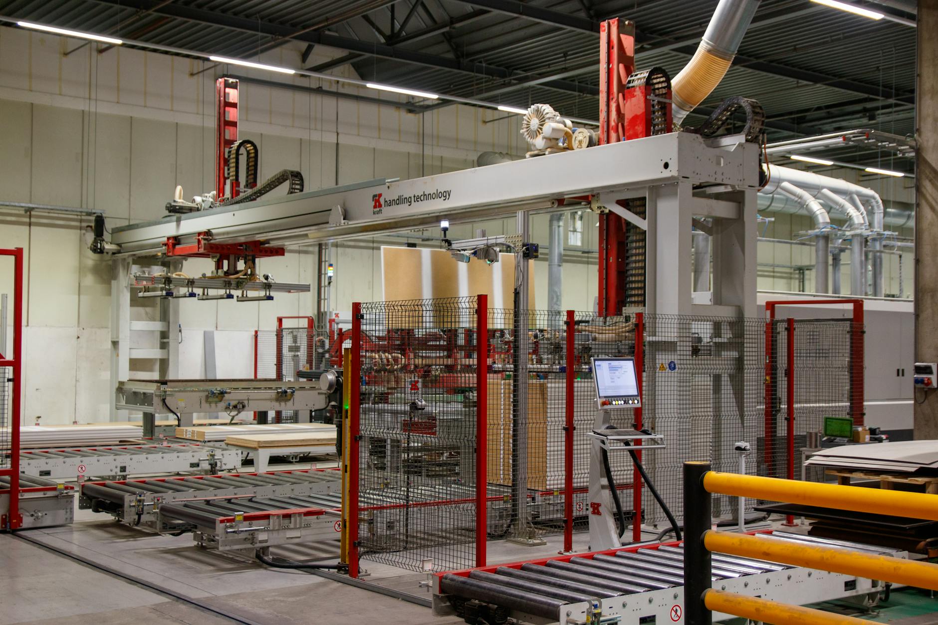 Automated manufacturing facility showing modern industrial equipment and production line technology