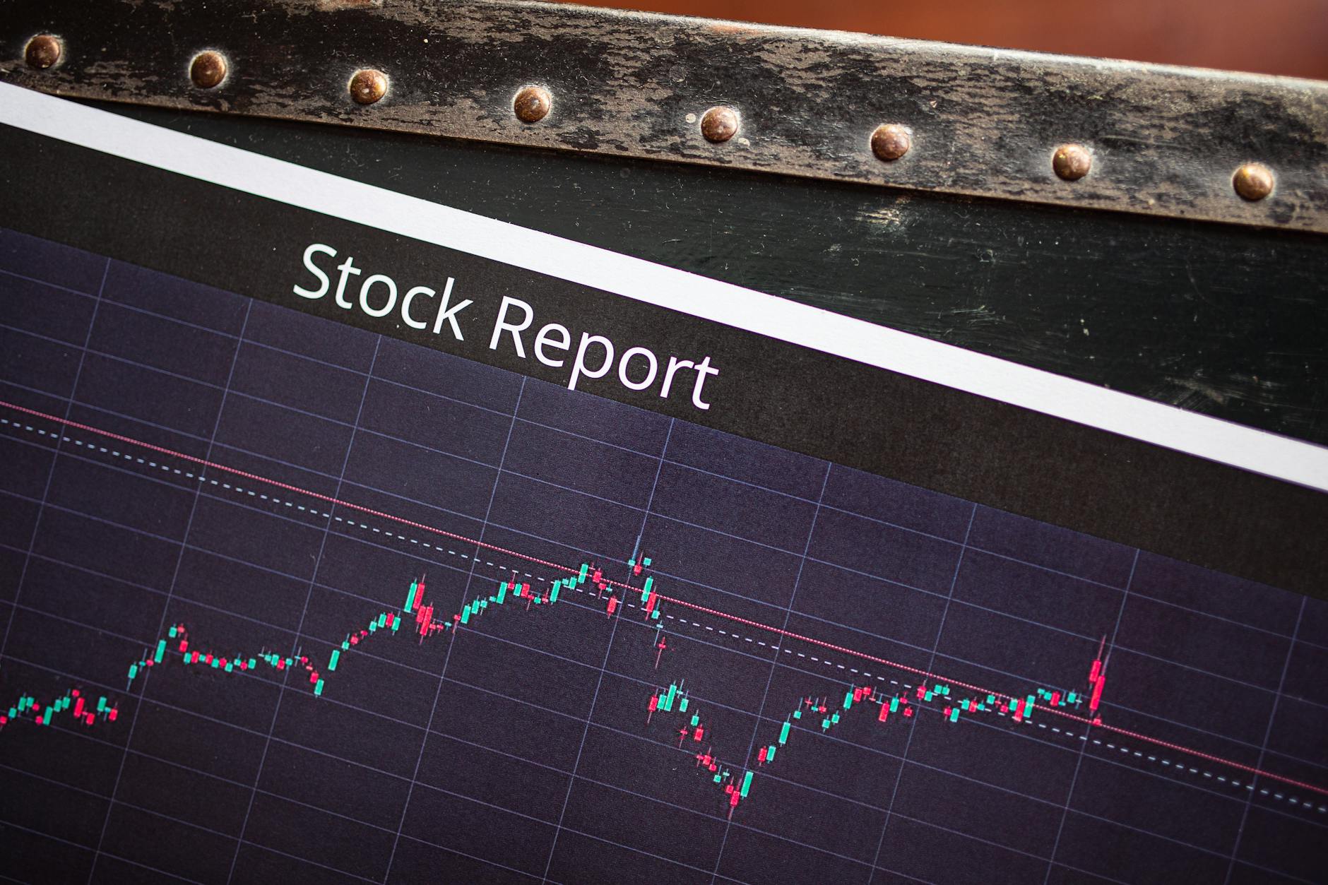 Financial charts and graphs showing market performance data