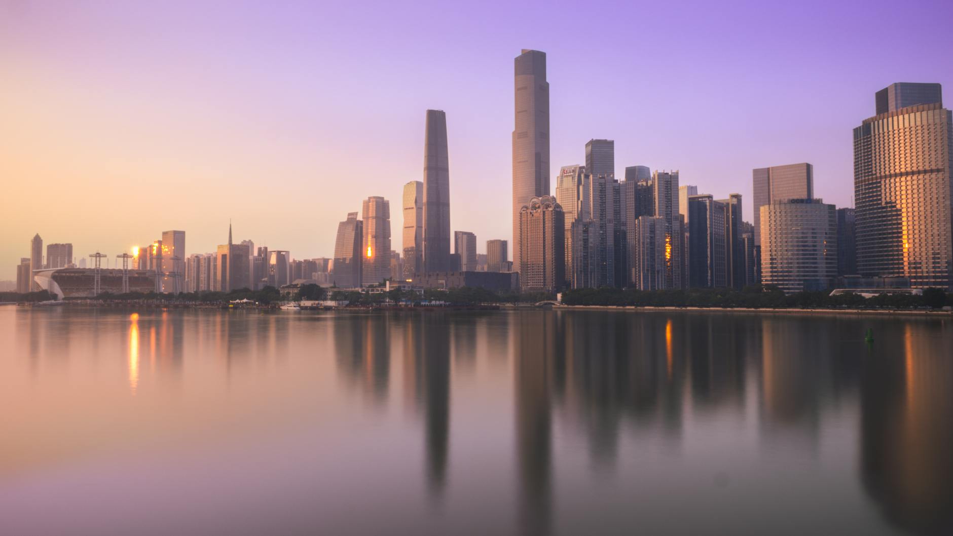 Industrial city skyline showing urban revitalization and economic growth