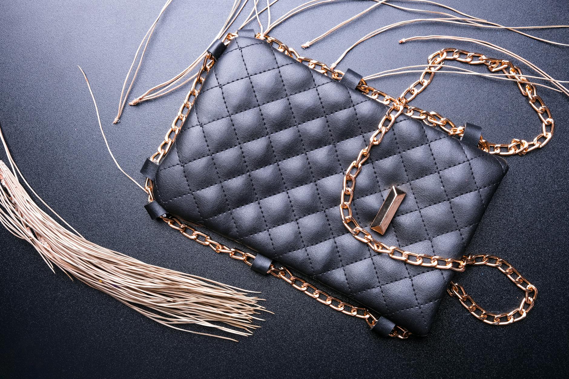 Display of luxury handbags in a high-end retail boutique