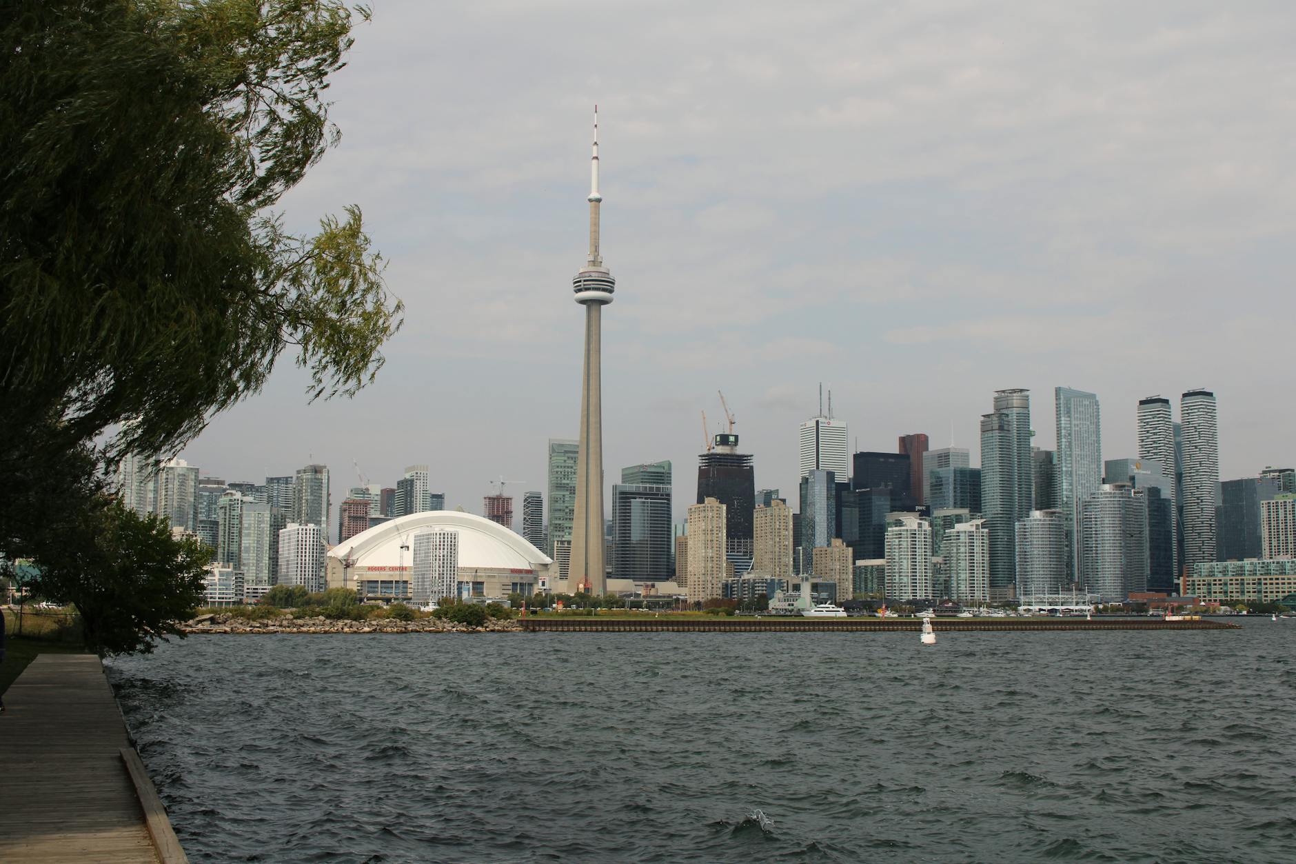 Urban downtown skyline showing commercial district with office towers