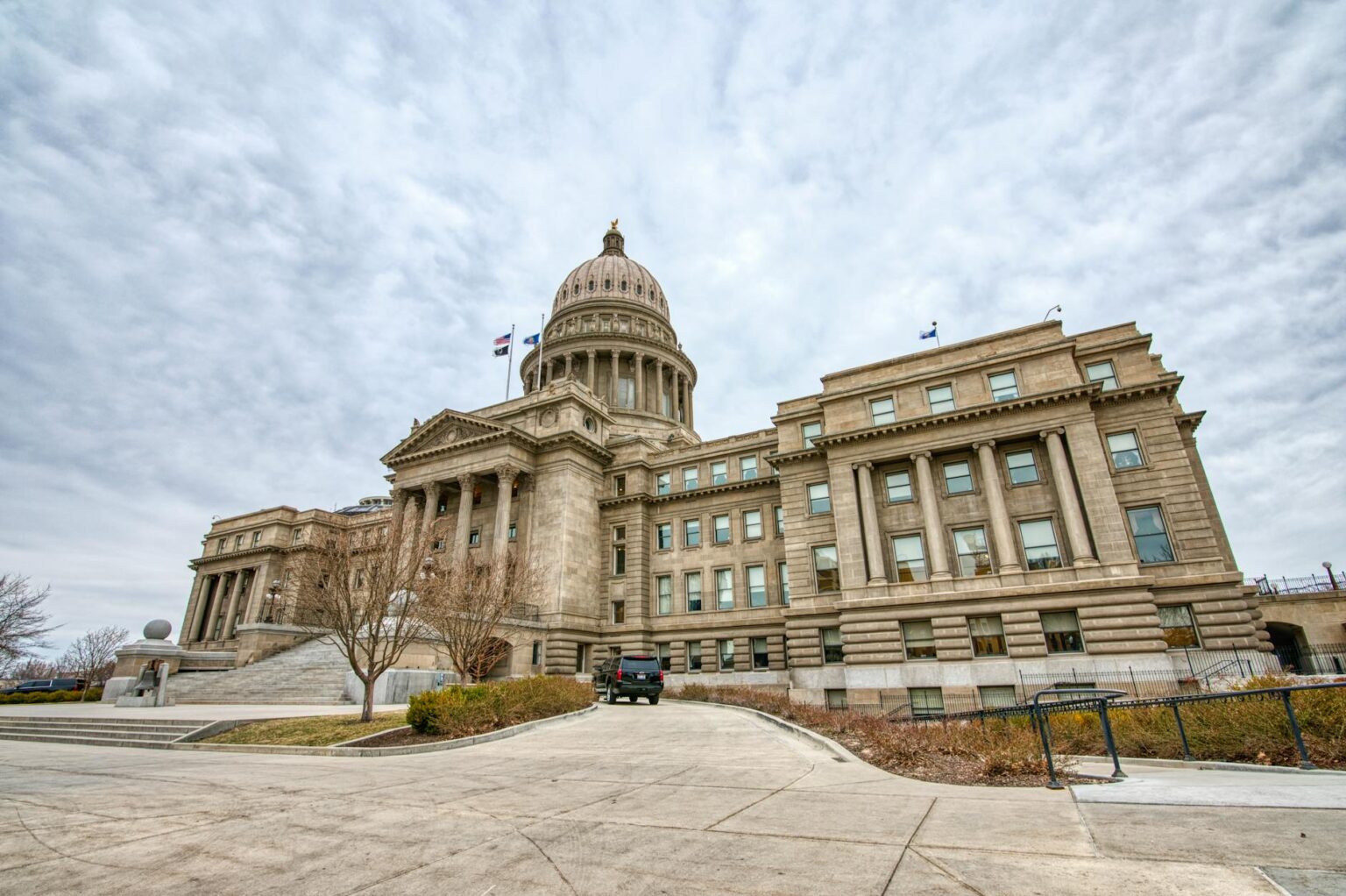 State government building representing Medicaid policy and budget decisions