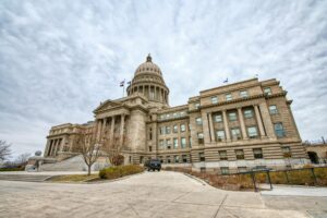 State government building representing Medicaid policy and budget decisions