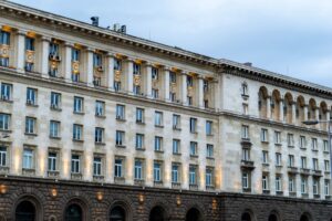 A government building representing public sector employment and pension obligations