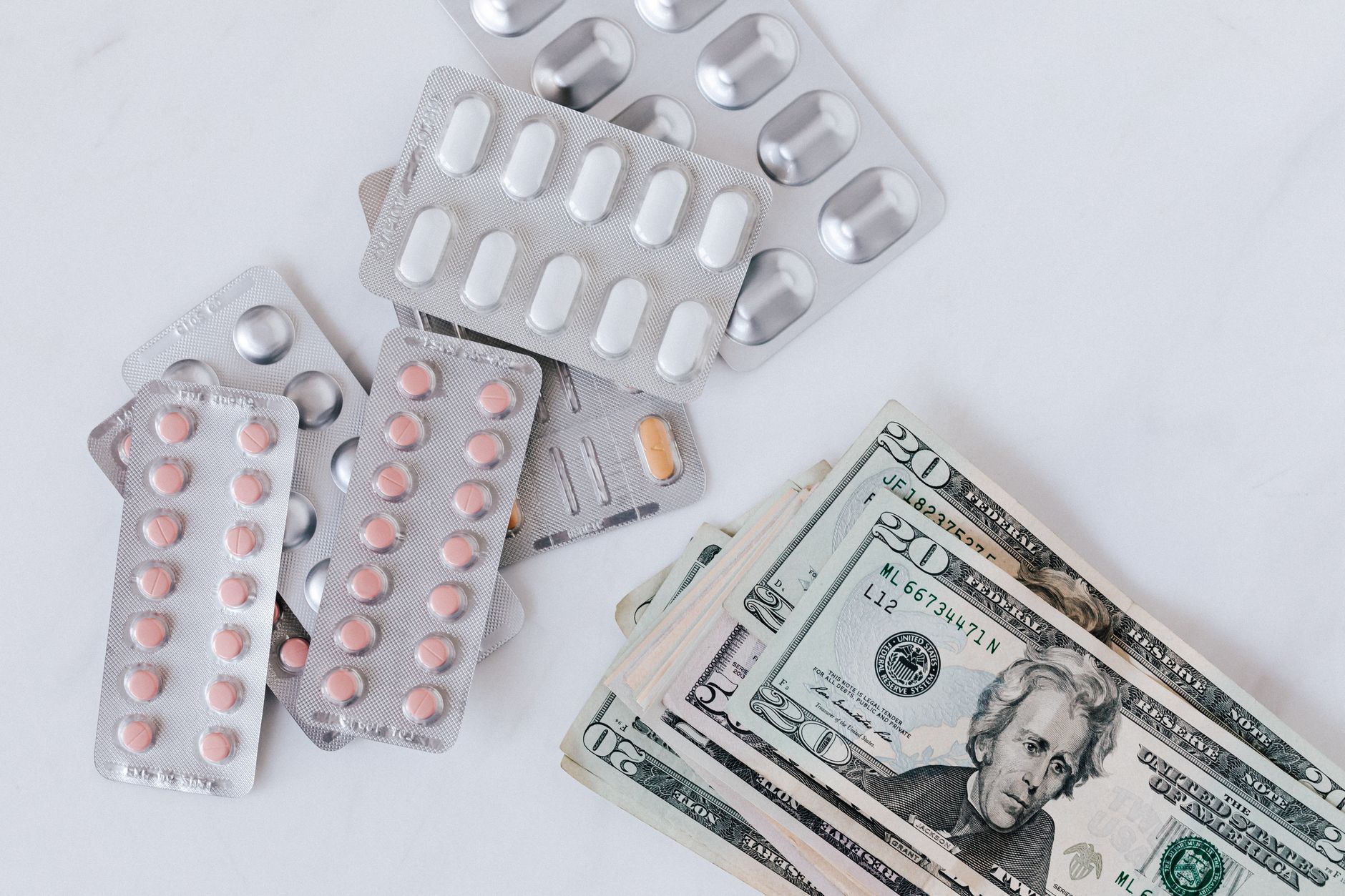 Documents and charts representing healthcare funding and budget analysis