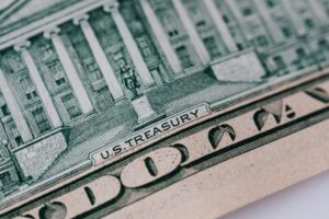 Treasury bond certificates and financial documents representing U.S. government debt markets