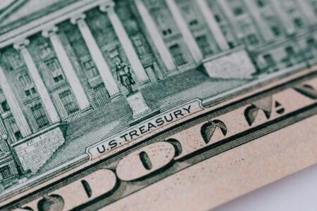Treasury bond certificates and financial documents representing U.S. government debt markets