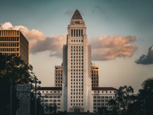 Municipal Bond Downgrades Cluster as Tax Base Erosion Spreads Exterior of a municipal government building representing local fiscal authority