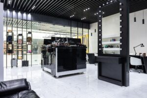 Rows of sofas and furniture displayed inside a rent-to-own retail store