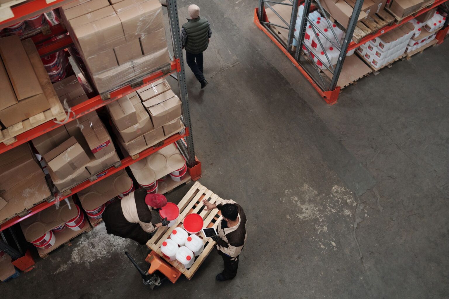 Workers on a domestic manufacturing factory floor during production shift