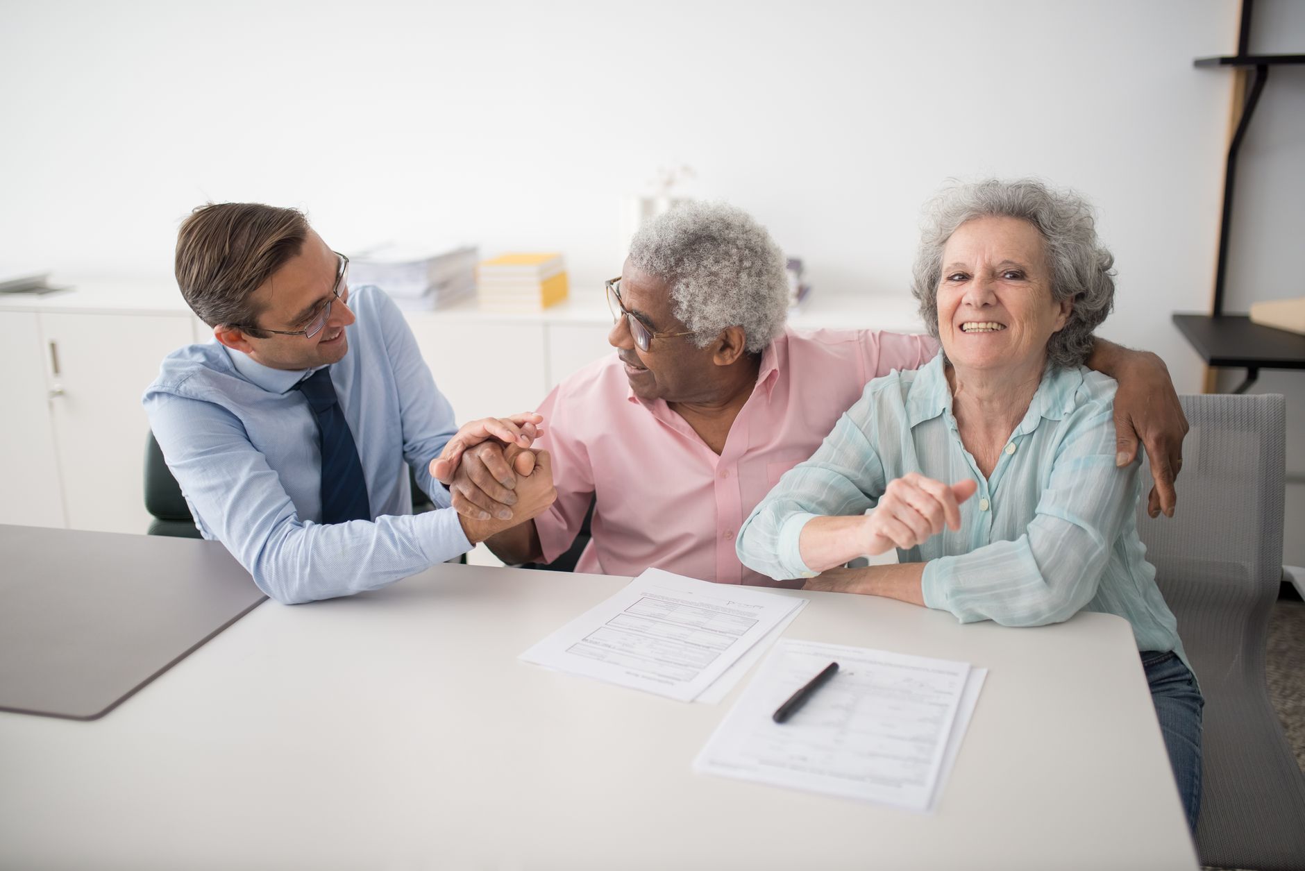 Financial documents and charts representing pension fund analysis