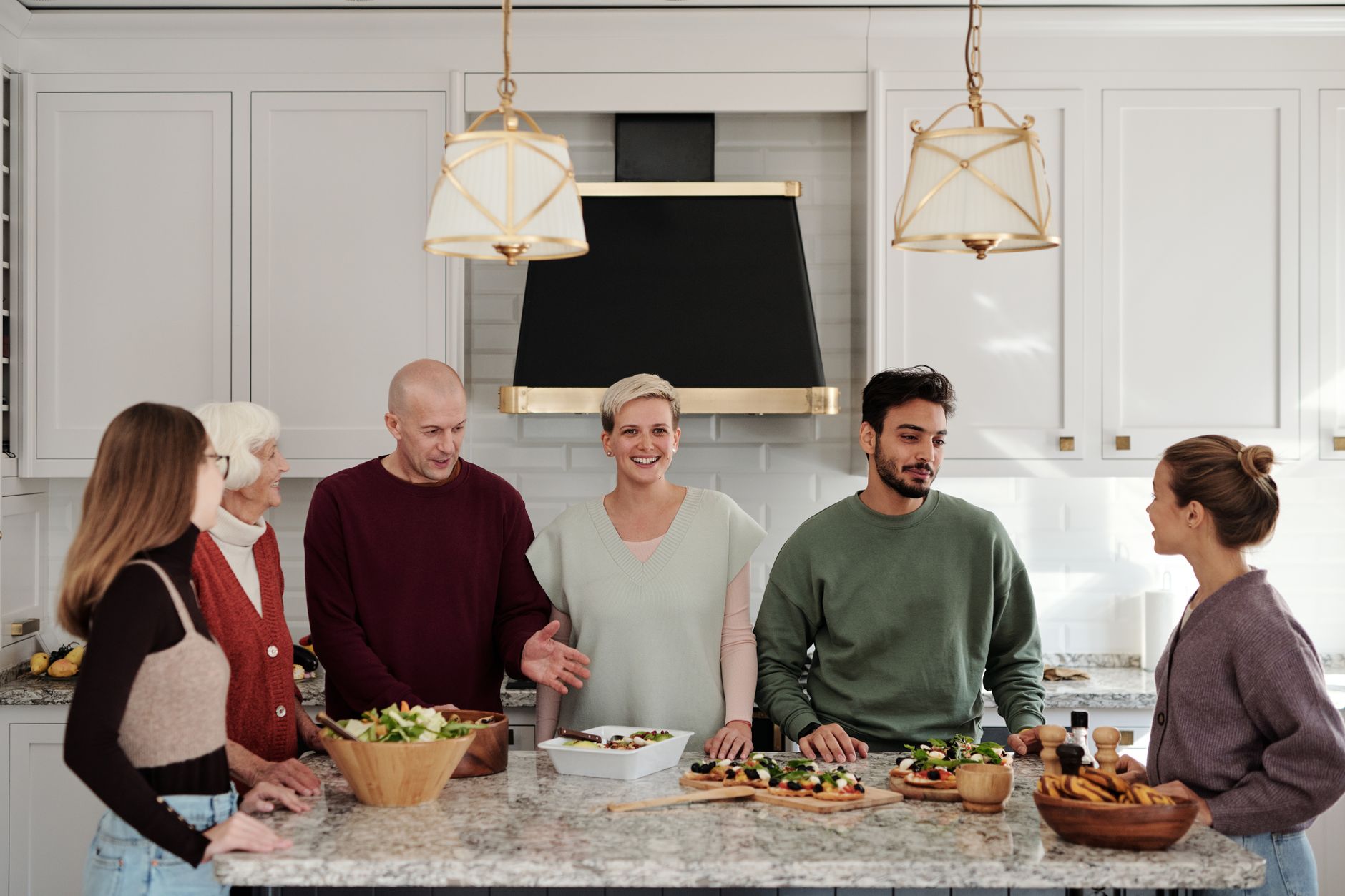 Family preparing a meal at home, representing households relying on food assistance