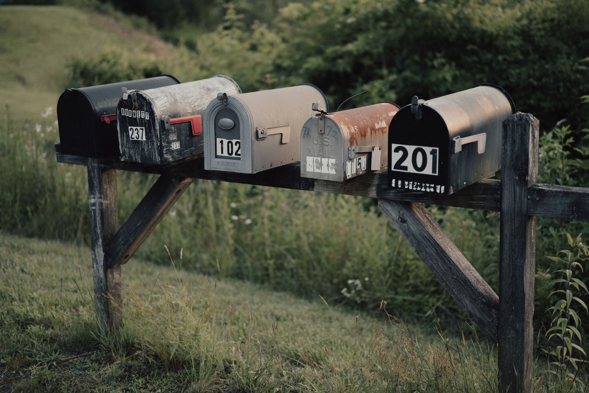Mailbox along a rural road in a remote area of the United States