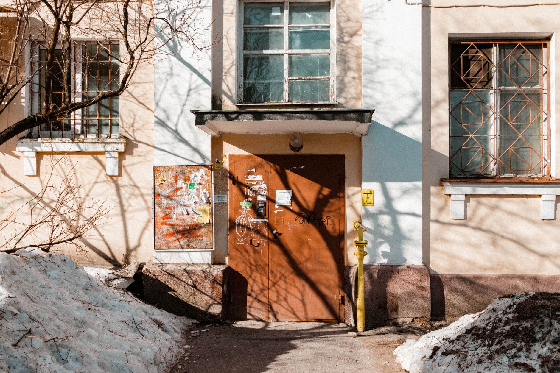 Eviction notice posted on a residential door representing rising eviction filings