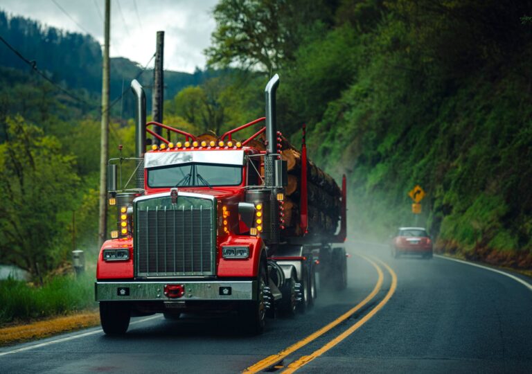Trucking Spot Rate Collapse Pressures Regional Carrier Survival Semi truck driving on a highway representing trucking industry freight movement