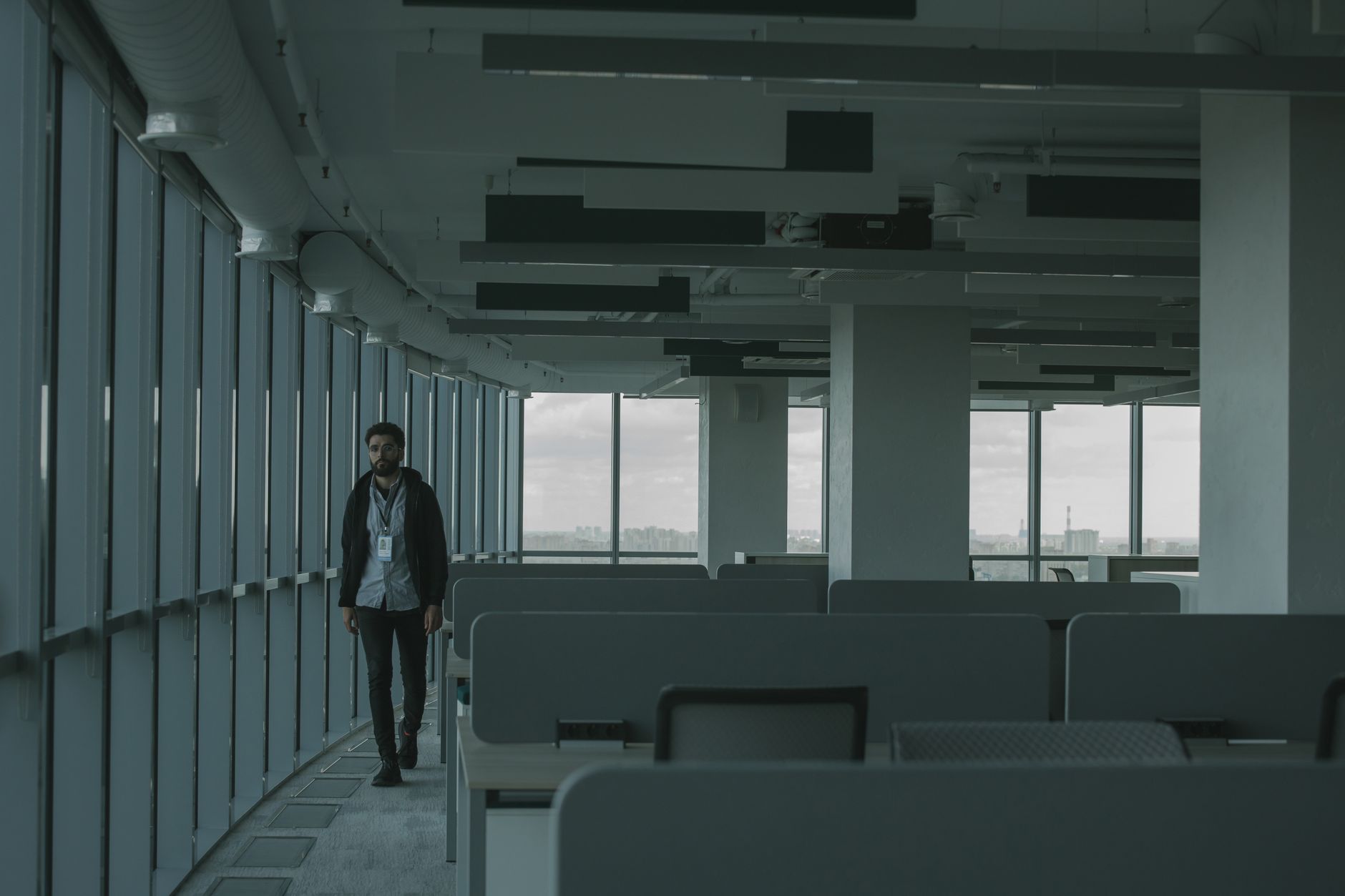 Vacant commercial office interior illustrating the property value decline affecting municipal tax revenue