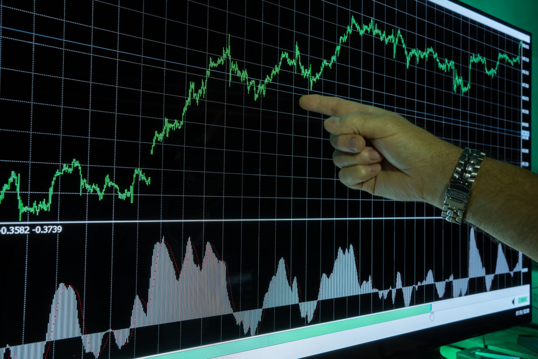 Financial traders monitoring bond and credit market activity