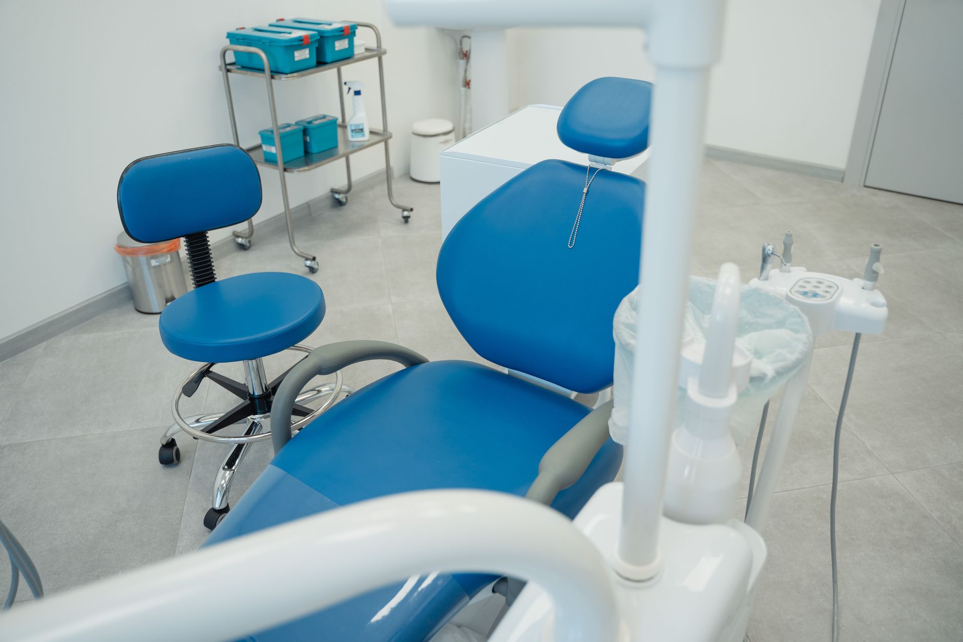 Empty dental treatment chairs inside a community health clinic