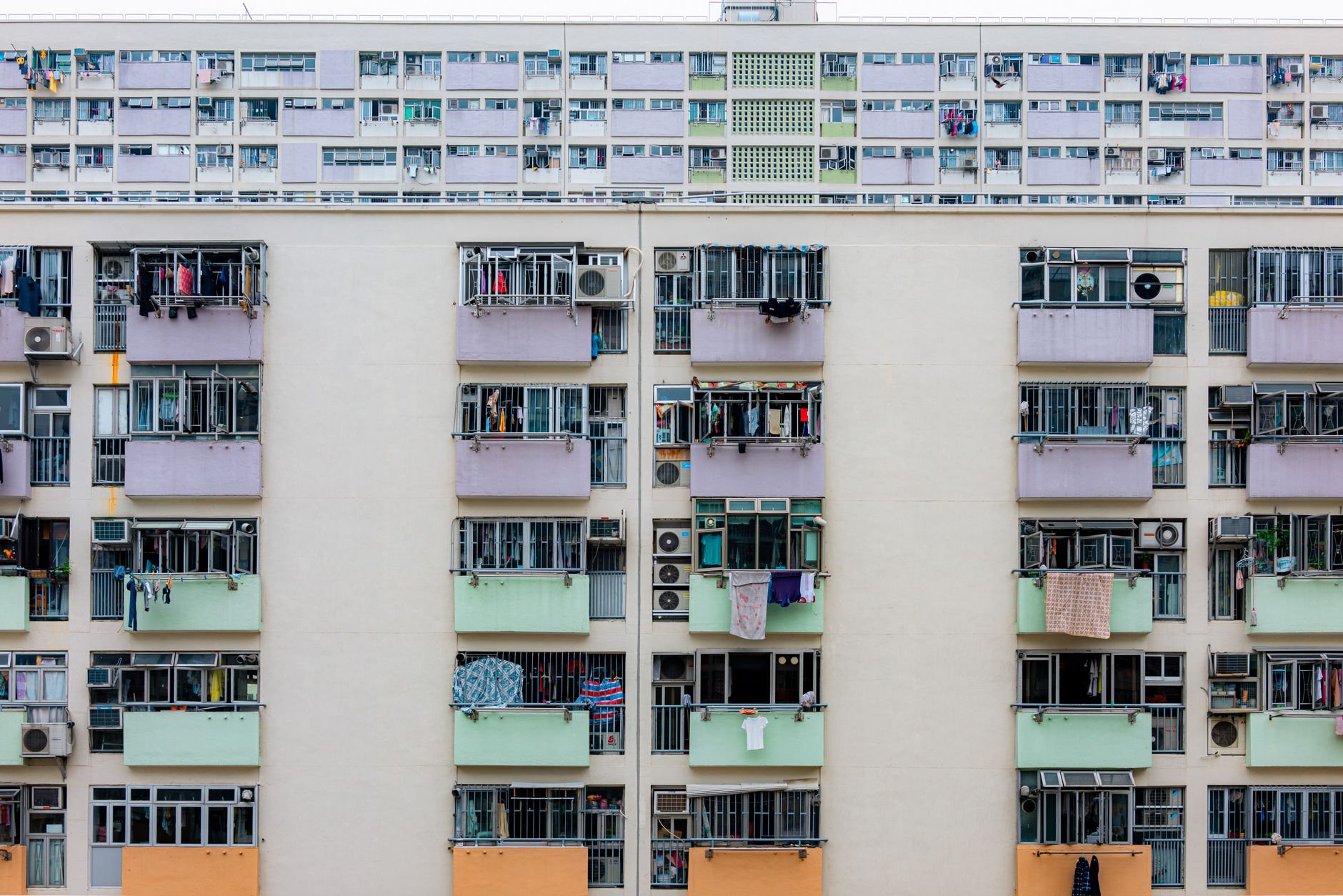 Low-income residential apartment building exterior