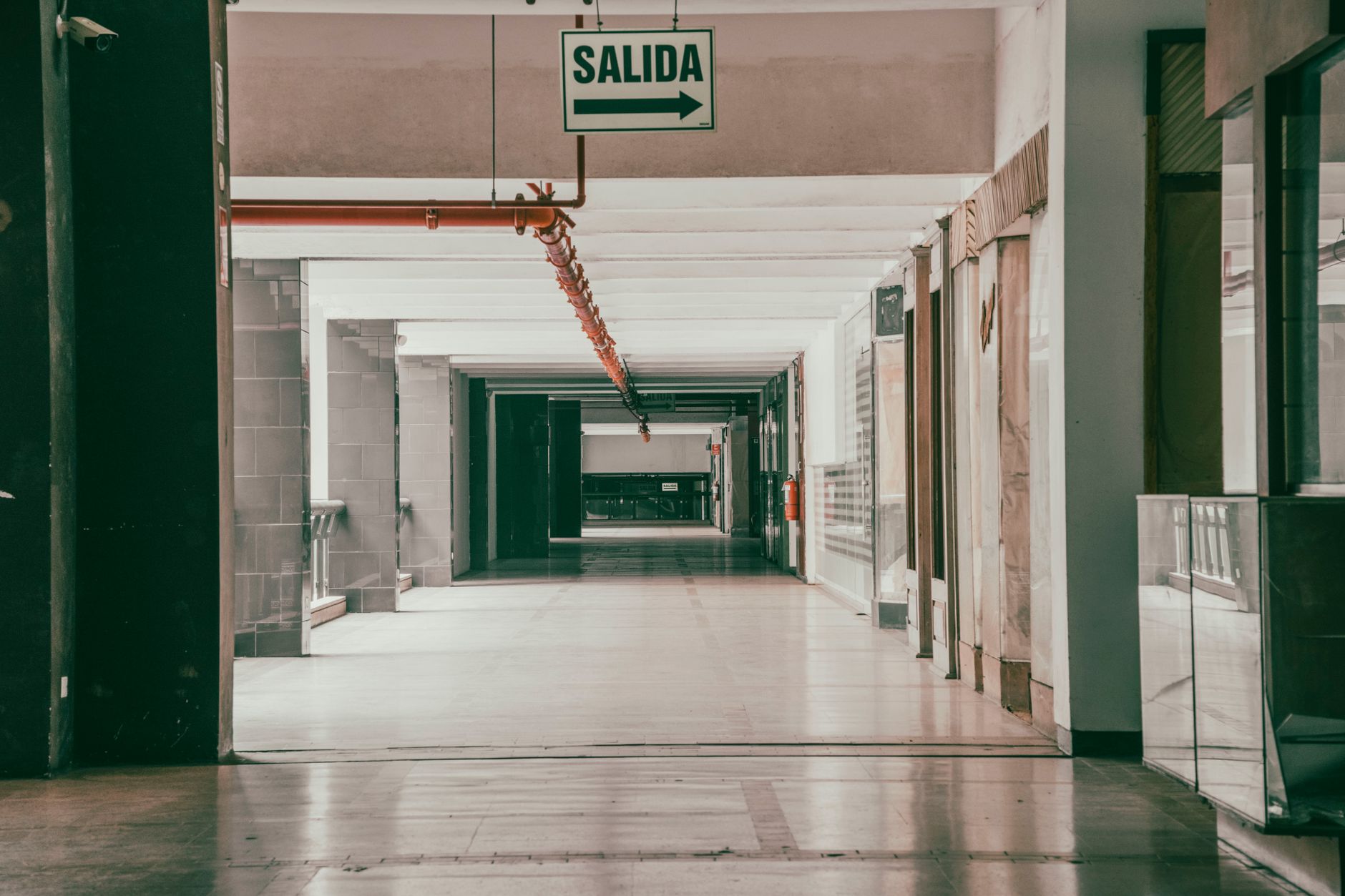 Quiet corridor inside a rural hospital facility