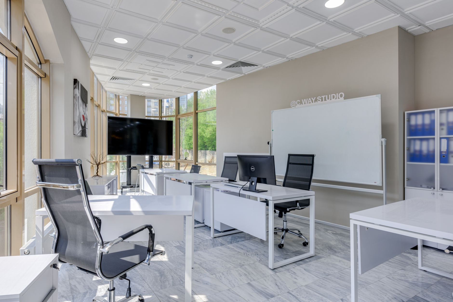 Vacant office workspace representing unfilled job positions due to labor shortages