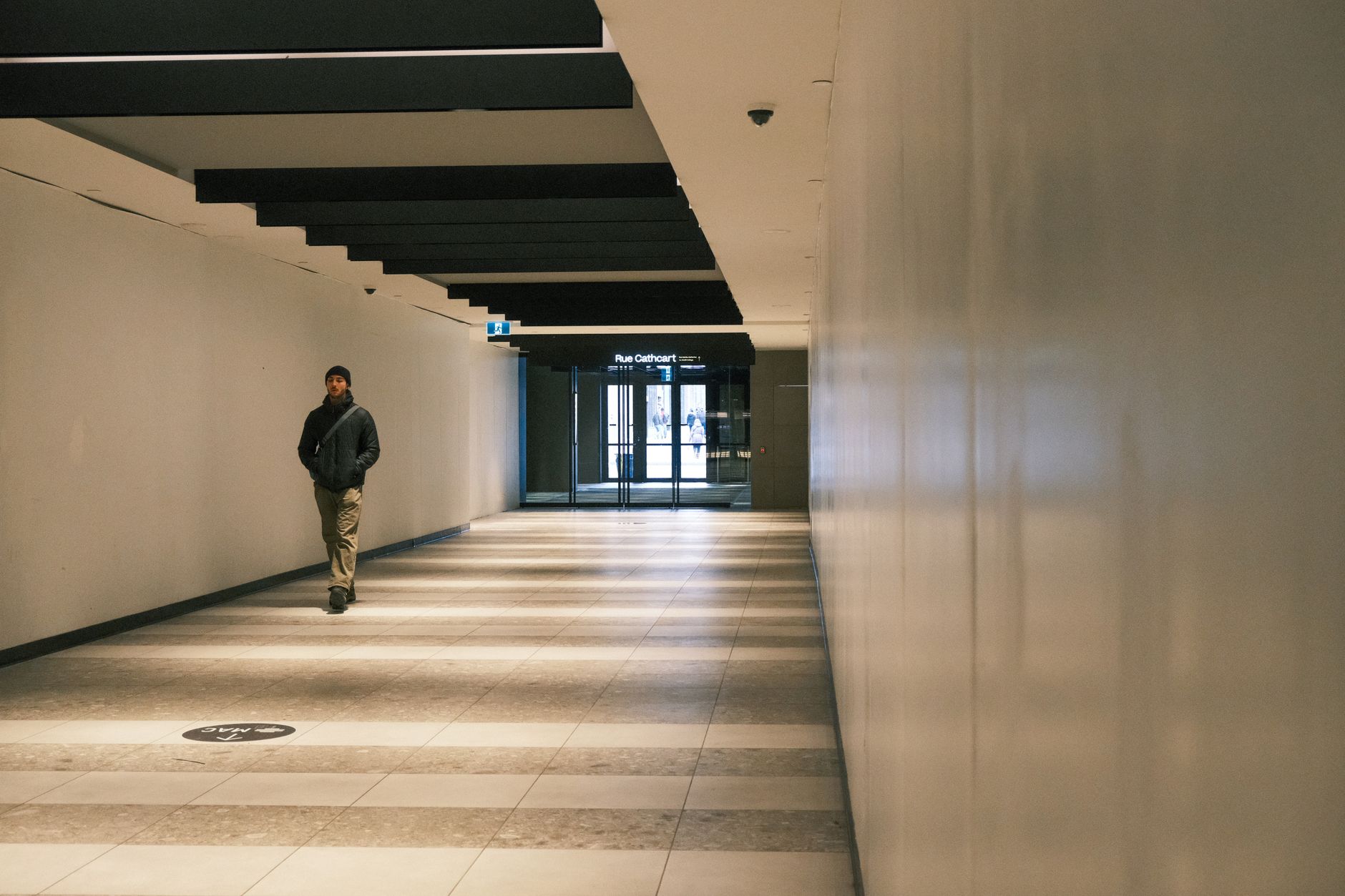 Empty hallway inside an underfunded rural hospital with aging infrastructure