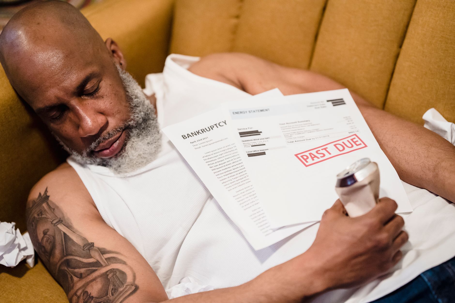 Legal documents and financial paperwork representing corporate bankruptcy proceedings