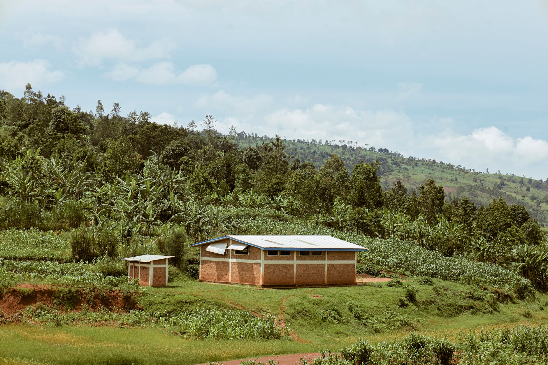Small rural medical clinic building exterior in a remote community